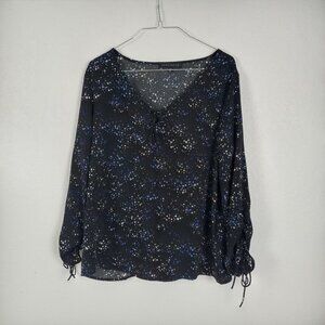 Sanctuary Winona Tie Neck Star Print Blouse Medium